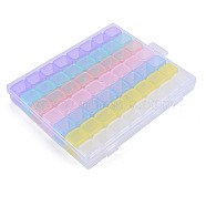Rectangle Polypropylene(PP) Bead Storage Containers, with Hinged Lid and 56 Grids, Each Row Has 8 Grids, for Jewelry Small Accessories, Colorful, 21x17.5x2.7cm(X1-CON-N011-012A)