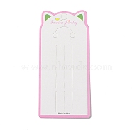Rectangle Hair Clips Display Cards with Cat Ear, White, 14.2x6.65x0.04cm, Hole: 2mm(CDIS-P007-Q01)