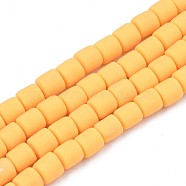 Polymer Clay Bead Strands, Column, Orange, 5~7x6mm, Hole: 1.5~2mm, about 61~69pcs/strand, 15.74 inch(CLAY-T001-C56)
