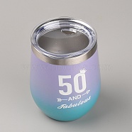 304 Stainless Steel Vacuum Cups, with Plastic Covers, Column with Word, Colorful, 91x117mm, Inner Diameter: 73.5mm(AJEW-WH0188-95)