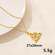 Stainless Steel Trinity Knot Pendant Necklaces, Cable Chain Necklaces for Women(NZ8633-4)