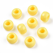 Opaque Plastic Beads, Barrel, Yellow, 9x6mm, Hole: 3.8mm, about 1950pcs/500g(KY-T025-01-F16)