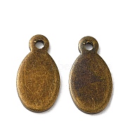 Brass Stamping Blank Tag Pendants, Soldered, Oval, Antique Bronze, 13x7x1mm, Hole: 1.3mm(KK-D234-AB-NF)