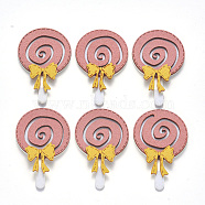 Faux Suede Patches, Costume Ornament Accessories, for Magic Tape Hair Clip Making, Lollipop, Pink, 53x34x5mm(X-FIND-R075-02)