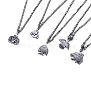 Non-magnetic Synthetic Hematite Necklaces, with Magnetic Clasps, Buddha and Animal, 19.4 inch(49.5cm)(NJEW-G331-05)