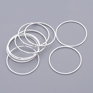 Brass Linking Rings, Ring, Lead Free & Nickel Free & Cadmium Free, Silver, 25x1mm(X-EC18725MM-S-NR)