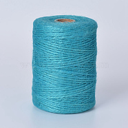 Jute Cord, Jute String, Jute Twine, for Jewelry Making, Steel Blue, 2mm, about 218.72 yards(200m)/bundle(X-OCOR-WH0037-03A)