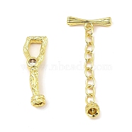 Brass Toggle Clasp with Chain, Long-Lasting Plated, Lead Free & Cadmium Free, Real 18K Gold Plated, Ring: 28x9x5mm, Hole: 2.5mm, Bar: 40x16x5mm, Hole: 2.5mm(KK-K346-02G)