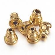 Brass Ear Nuts, Bullet Earring Backs, Golden Color, about 5mm long, 5mm wide, hole: 1mm(EC028-G)