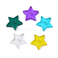 Transparent Acrylic Beads, Star, Mixed Color, 14x14.5x2.5~3mm, Hole: 1.8mm(BACR-N001-010)