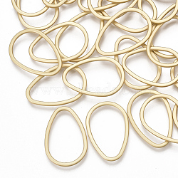 Smooth Surface Alloy Linking Ring, teardrop, Matte Gold Color, 22x15x1.5mm(PALLOY-S117-166A)