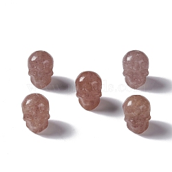Natural Strawberry Quartz Beads, Skull, 13x10x11.5mm, Hole: 1mm(G-I352-12B)