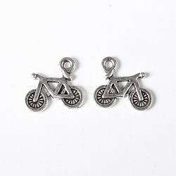 Tibetan Style Alloy Pendants, Lead Free and Cadmium Free, Antique Silver, Bike, 13.5x16x2mm, Hole: 1mm(LF9048Y)