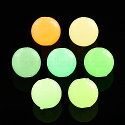 Luminous Acrylic Beads, Glow in the Dark, Round, Mixed Color, 10mm, Hole: 2.5mm(X-MACR-S273-53)