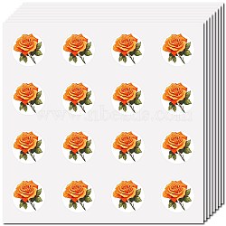 8 Sheets Plastic Waterproof Self-Adhesive Picture Stickers, Round Dot Cartoon Decals for Kid's Art Craft, June Rose, 150x150mm, Sticker: 25mm(DIY-WH0428-078)