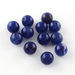 Round Imitation Gemstone Acrylic Beads, Medium Blue, 6mm, Hole: 1.5mm, about 4100pcs/500g(OACR-R029-6mm-11)