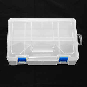 Plastic Bead Containers, 5 Compartments, Rectangle, Clear, 247x163x60mm, compartment: 155x114~72x74mm