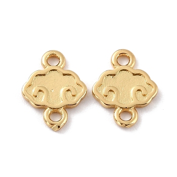 Eco-Friendly Brass Links Connectors, Cadmium Free & Lead Free, Cloud, Real 18K Gold Plated, 9.5x7.5x1mm, Hole: 1.2mm