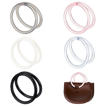 WADORN 10Pcs 5 Colors Plastic Bag Handles, for Bag Replacement Accessories, Round Ring, Mixed Color, 11~12.2x1cm, Inner Diameter: 9~10.3cm