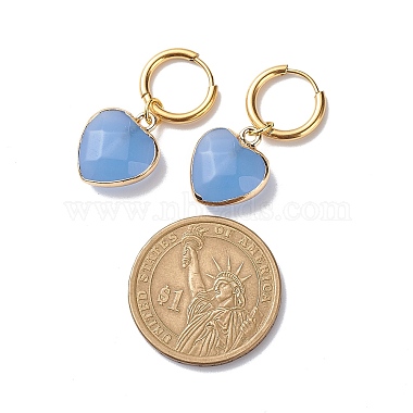 Natural Gemstone Heart Dangle Earrings(EJEW-JE05068)-2