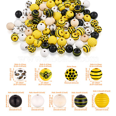 Kit d'ornements boisés d'abeille DIY Kissitty(DIY-KS0001-28)-3