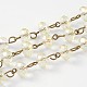 Handmade Electroplate Glass Faceted Rondelle Beads Chains for Necklaces Bracelets Making(AJEW-JB00147-06)-1