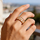 Brass Enamel Cuff Open Rings(KK-E807-01G)-1