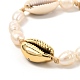 Natural Pearl & Cowrie Shell Braided Bead Bracelet for Teen Girl Women(BJEW-JB07063)-4