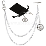 Aluminium Pendant Decorations, with Alloy Pendants and Clasps and Velvet Cloth Drawstring Bags and Silver Polishing Cloth, Antique Silver & Platinum, 275mm(HJEW-SC00211-02)