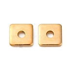 304 Stainless Steel Spacer Beads, Square, Ion Plating(IP), Golden, 4x4x1mm, Hole: 1.2mm(STAS-E134-19G-01)
