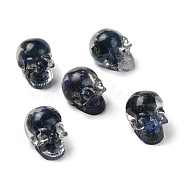 Natural Chalcopyrite Dyed Chips Beads, No Hole/Undrilled, Skull, 30x21.5x22.5mm(G-E185-12)
