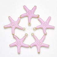 Spray Painted Alloy Pendants, Starfish/Sea Stars, Light Gold, Pink, 29x27x3mm, Hole: 2mm
(X-PALLOY-T065-24C)