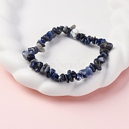 Unisex Chip Natural Sodalite Beaded Stretch Bracelets, Inner Diameter: 1-3/4~2 inch(4.5~5cm)(BJEW-S143-21)