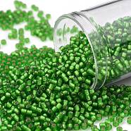 TOHO Round Seed Beads, Japanese Seed Beads, (27F) Silver Lined Frost Peridot, 11/0, 2.2mm, Hole: 0.8mm, about 5555pcs/50g(SEED-XTR11-0027F)