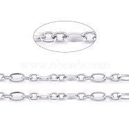 304 Stainless Steel Mother-Son Chains, Figaro Chains, Unwelded, with Spool, Stainless Steel Color,Bar Links: 6x3x0.7mm, Links: 4x3x0.7mm, about 32.8 Feet(10m)/roll(CHS-F011-07A-P)
