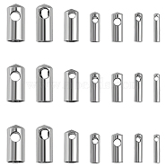 304 Stainless Steel Cord Ends, End Caps, Column, Stainless Steel Color, 7~9.5x1.6~4mm, Hole: 0.8~2mm, Inner Diameter: 1~4mm, 70pcs/box(STAS-UN0009-47P)