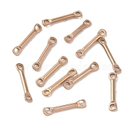 Ion Plating(IP) 304 Stainless Steel Connector Charms, Bar Links, Rose Gold, 12x2x1.2mm, Hole: 1.2mm(STAS-Q323-06A-RG)