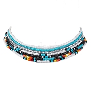 Glass Bead Necklaces for Women, Mixed Color, 14.96 inch(38cm), 7pcs/set(NJEW-JN04671)