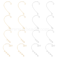 Unicraftale 48Pcs 8 Style 316 Stainless Steel Ear Cuff Findings, Climber Wrap Around Non Piercing Earring Findings with Loops, Golden & Stainless Steel Color, 55~59x36~46x0.5mm, Hole: 4mm, 6Pcs/style(STAS-UN0038-18)