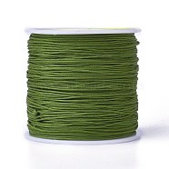 Round String Thread Polyester Fibre Cords, Dark Olive Green, 0.8mm, about 109.36 yards(100m)/roll(OCOR-J003-23)