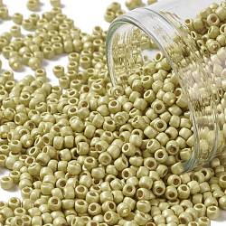 TOHO 11/0 Round Beads, Japanese Seed Beads, (PF559F) PermaFinish Yellow Gold Metallic Matte, 2.2mm, Hole: 0.8mm, about 5555pcs/50g(SEED-XTR11-PF0559F)