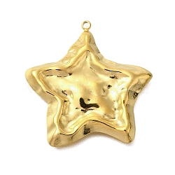 304 Stainless Steel Pendants, Star Charm, Golden, 31x30x3mm, Hole: 1.4mm(STAS-U027-03G-03)