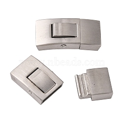 304 Stainless Steel Bayonet Clasps, Rectangle, Stainless Steel Color, 25x13mm, Hole: 10x3mm(STAS-I171-10P)