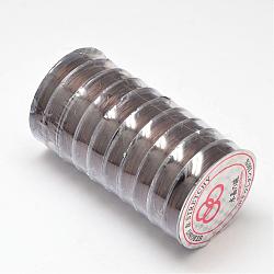Flat Elastic Crystal String, Elastic Beading Thread, for Stretch Bracelet Making, Coconut Brown, 0.8mm, about 10.93 yards(10m)/roll(EW-O001-02L)