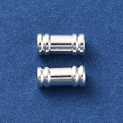 Brass Beads, Column, Cadmium Free & Lead Free, 925 Sterling Silver Plated, 8.5x4mm, Hole: 2mm(KK-F907-13S)