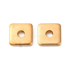 304 Stainless Steel Spacer Beads, Square, Ion Plating(IP), Golden, 4x4x1mm, Hole: 1.2mm(STAS-E134-19G-01)