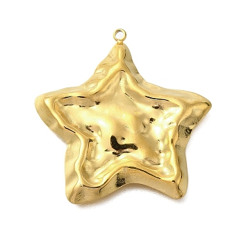 304 Stainless Steel Pendants, Star Charm, Golden, 31x30x3mm, Hole: 1.4mm