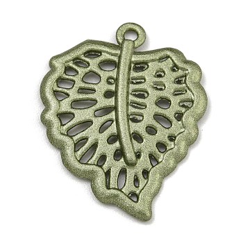 Alloy Pendants, Spray Painted, Christmas Scheme Charms, Leaf, 24.5x19.5x2mm, Hole: 1.4mm