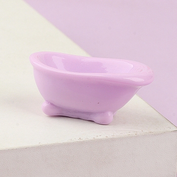 Miniature Resin Bathtub, for Dollhouse Bathroom Decoration, Lilac, 40x15x25mm