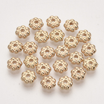 CCB Plastic Spacer Beads, for Jewelry Making Supplies, Flower, Golden, 6.5x3mm, Hole: 1.6mm, about 294pcs/20g